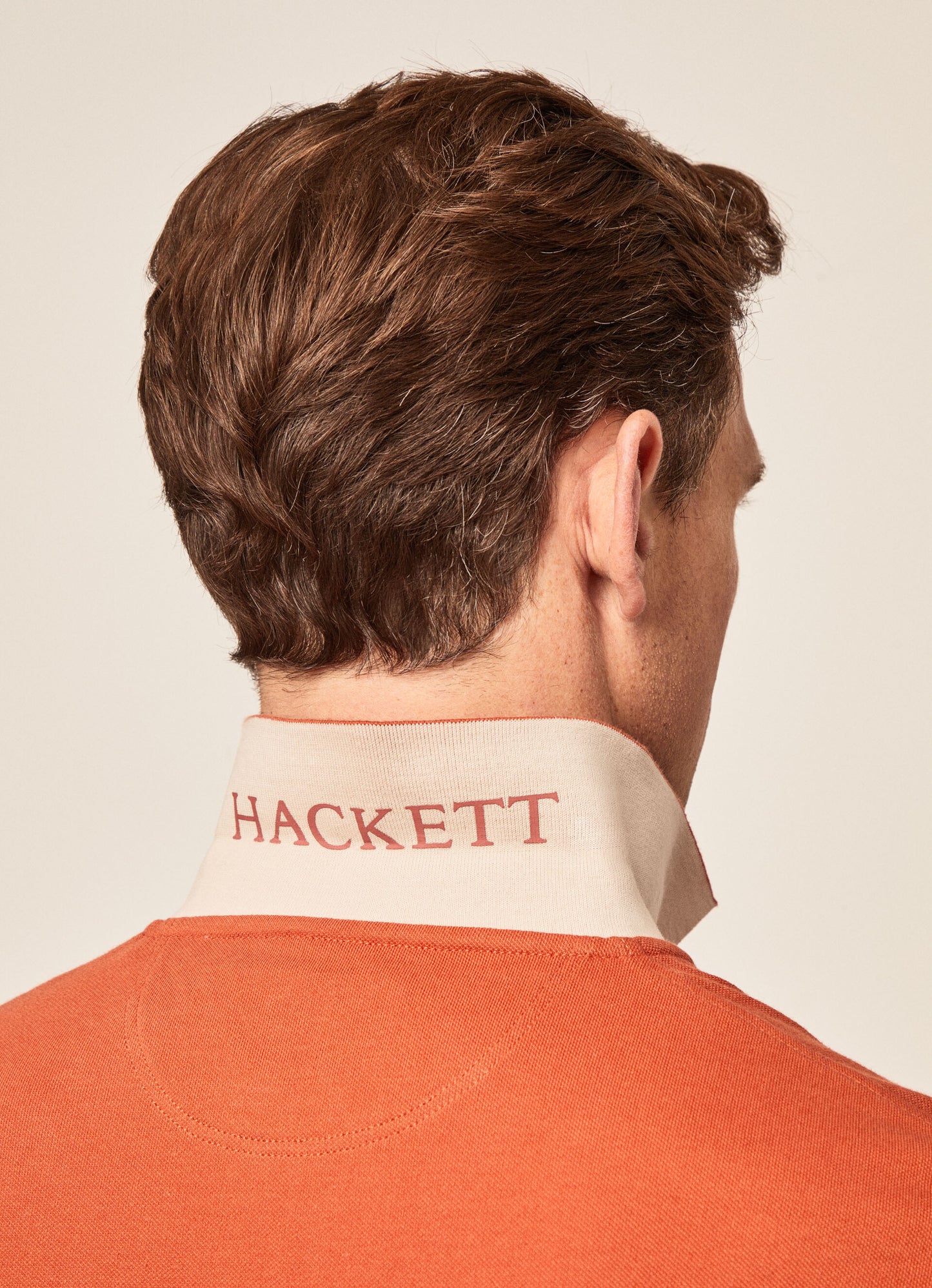 Brick red cotton slim fit polo Hackett - HM562363/245