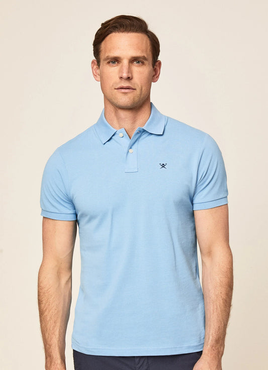 Lichtblauwe katoenen slim fit polo Hackett - HM562363/534