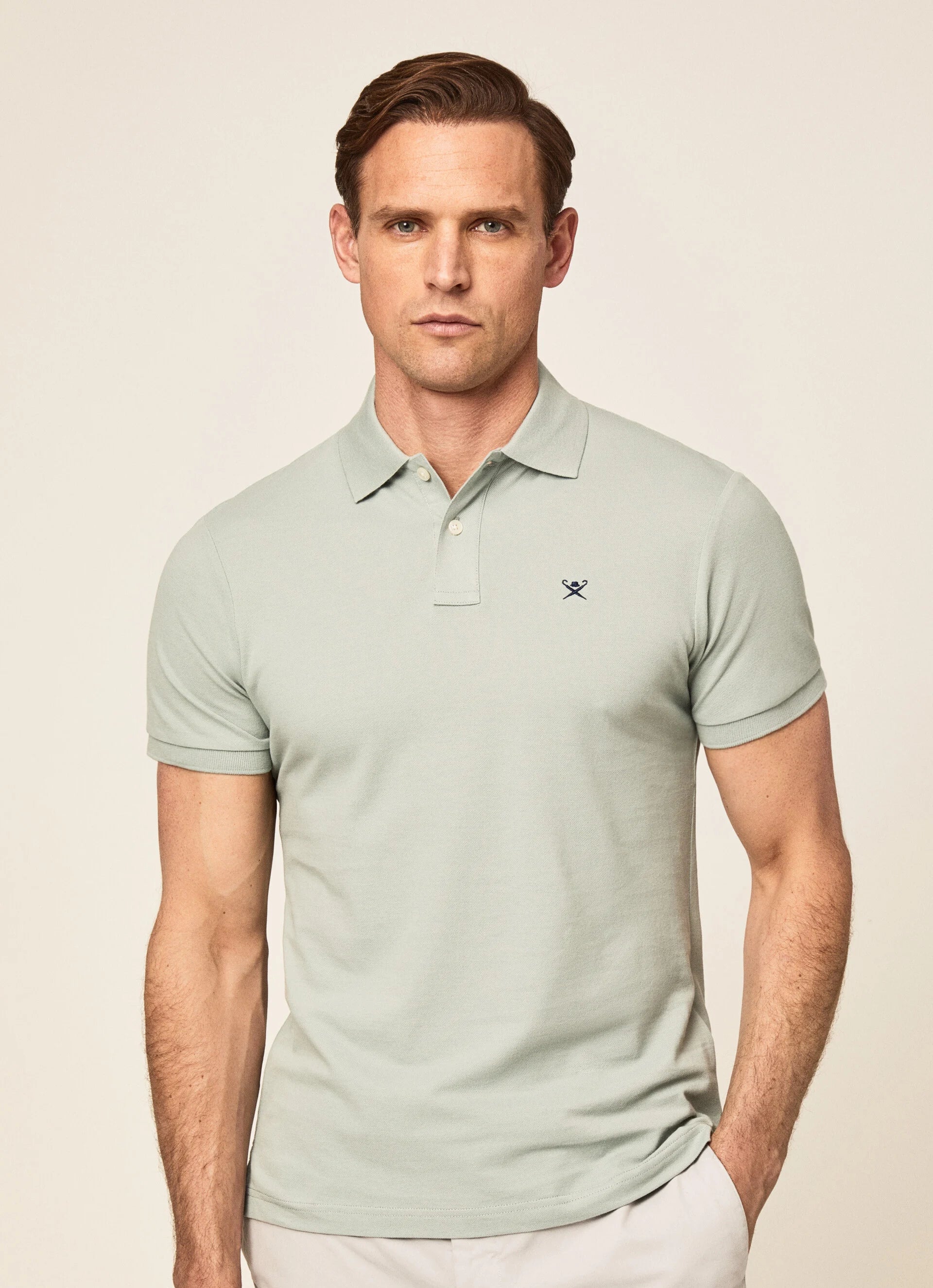 Light Blue cotton slim fit polo Hackett HM562363 534 Dhaene