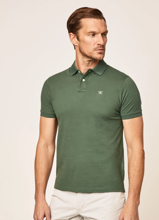 Groene katoenen slim fit polo Hackett - HM562363/621