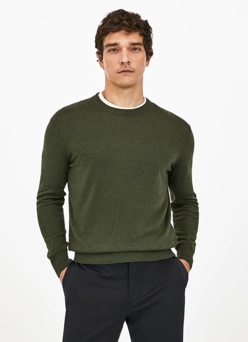 Green wool cashmere crew neck pullover Hackett - HM702831/673