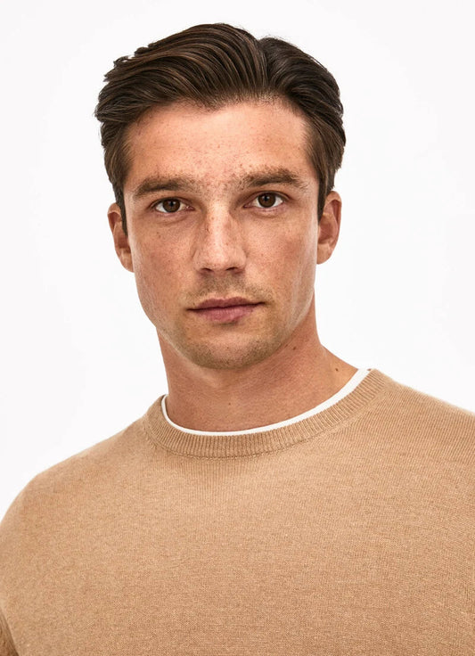 Camel wool cashmere crew neck pullover Hackett - HM702831/855