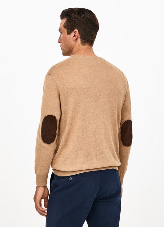Camel wool cashmere crew neck pullover Hackett - HM702831/855