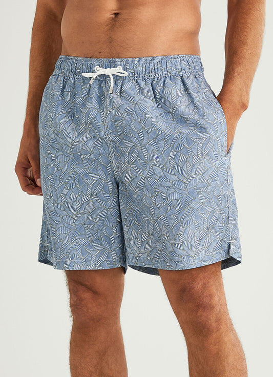 Blue swimshorts with leaves Hackett - HM801222/5KB