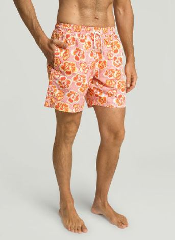 Coral swimshorts with flowers Hackett - HM801137