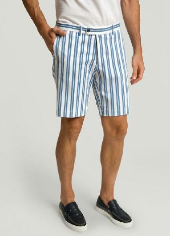 Blue striped cotton short Hackett - HM801162