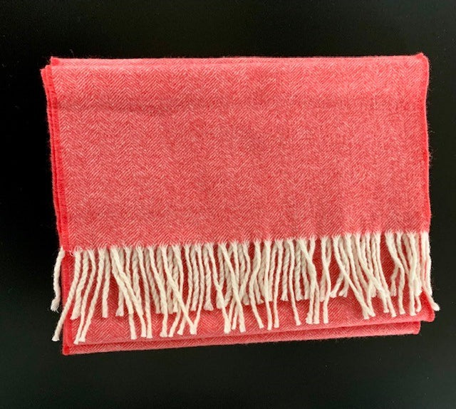 Orange herringbone woolen scarf Lana Verde