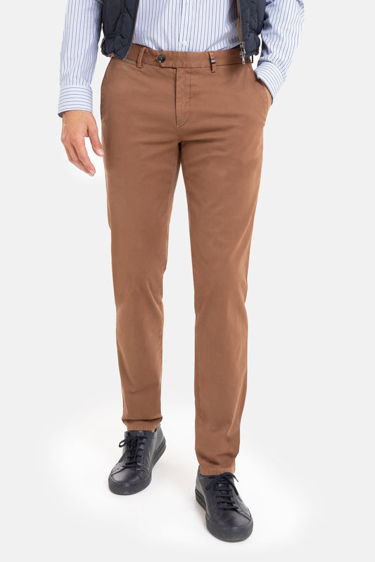 Brown cotton regular fit trousers Magnus Zilton - 20/452