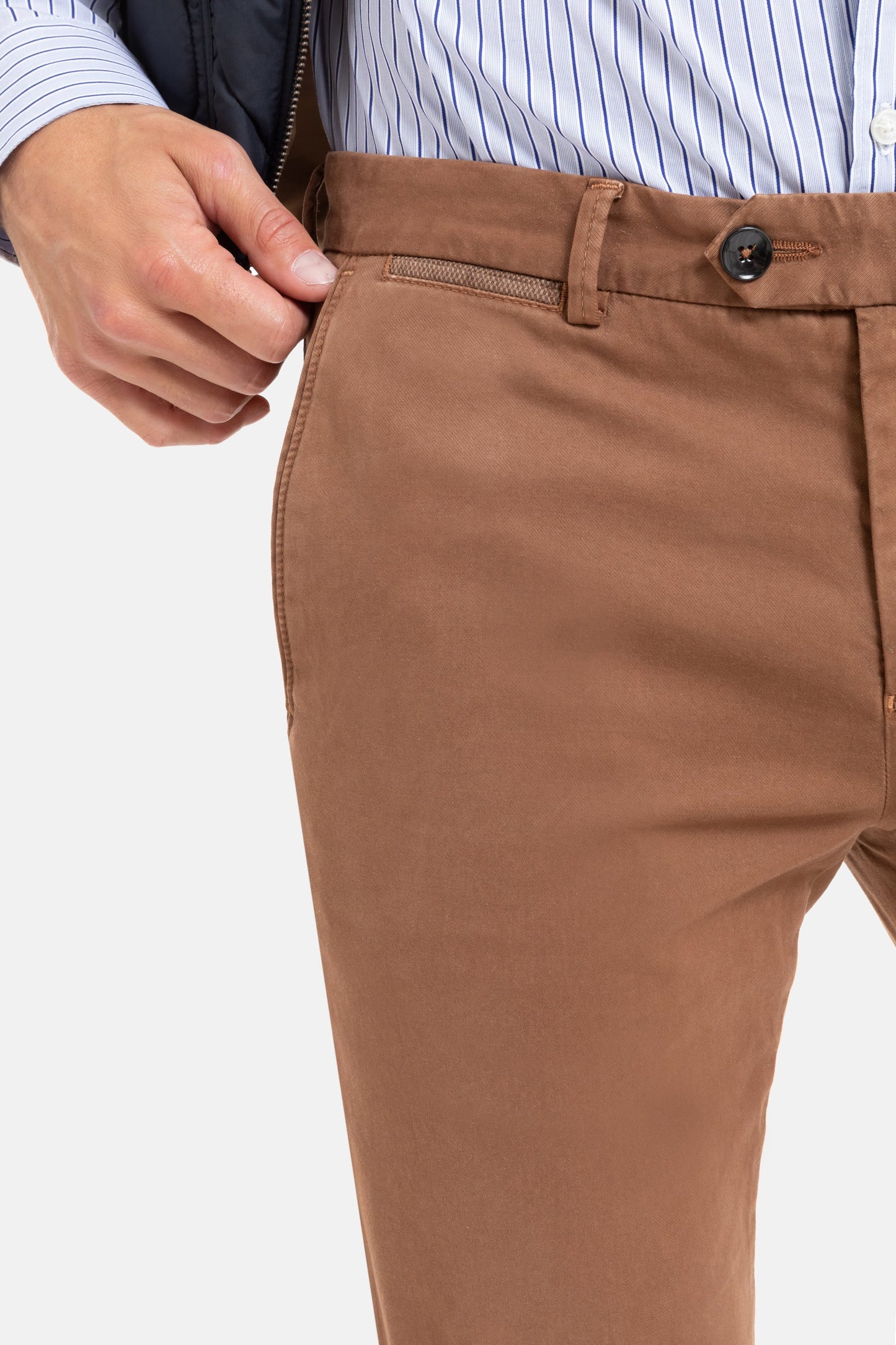Brown cotton regular fit trousers Magnus Zilton - 20/452