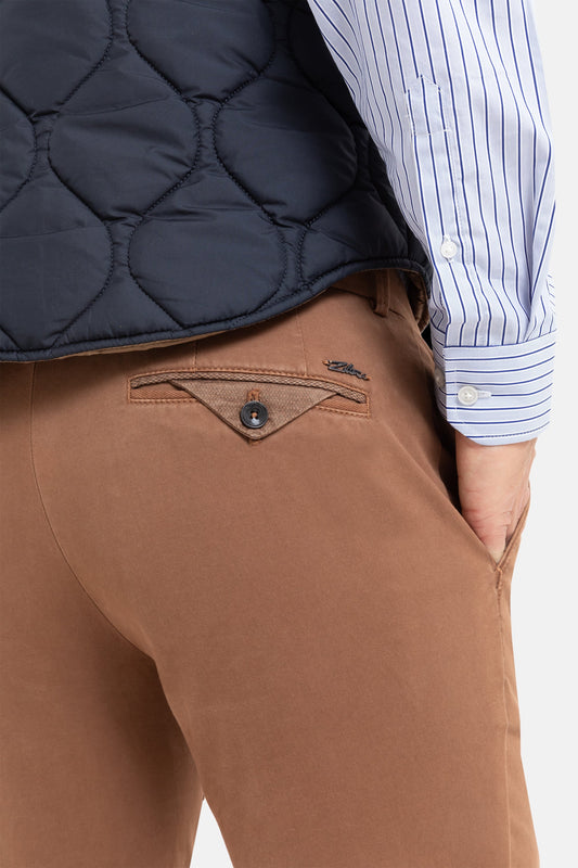 Brown cotton regular fit trousers Magnus Zilton - 20/452