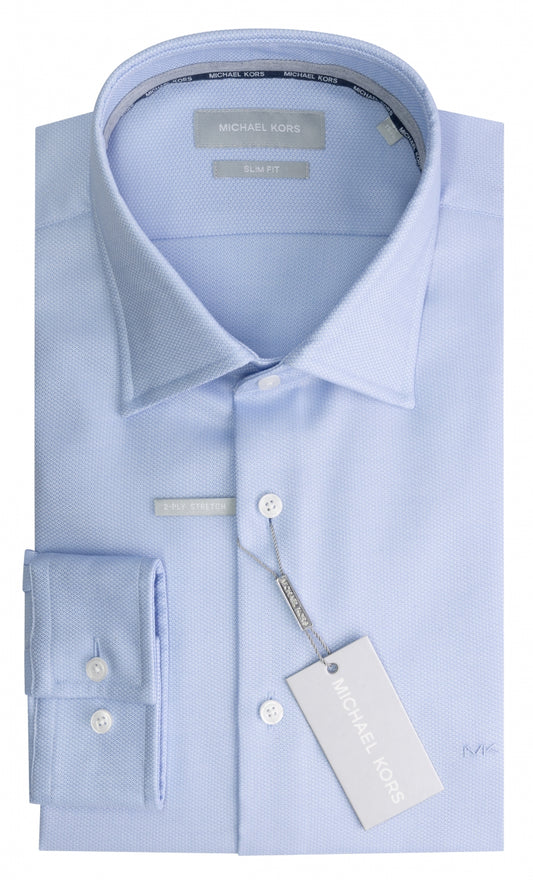 Lichtblauwe katoenen slim fit overhemd Michael Kors - MD0DS01035/455