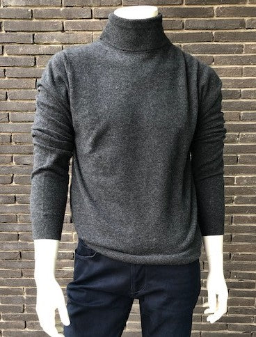 Dark grey cashmere turtleneck pullover Maison Montagut - 622212/8212
