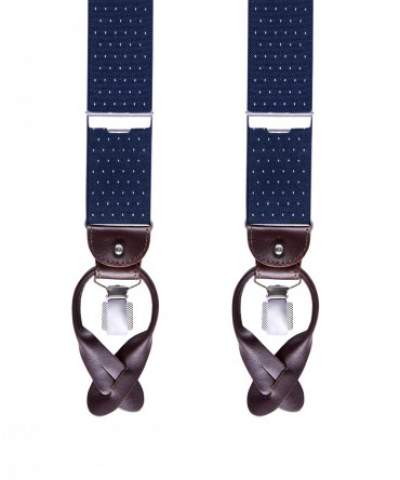 Navy pindot braces Profuomo -PP1L00003A-B-C