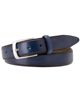  Marineblauwe leren riem Profuomo - PP1R00078-79-81 