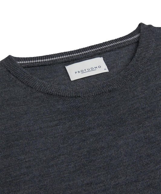 Dark grey woolen crew neck pullover Profuomo - PP2J00005C