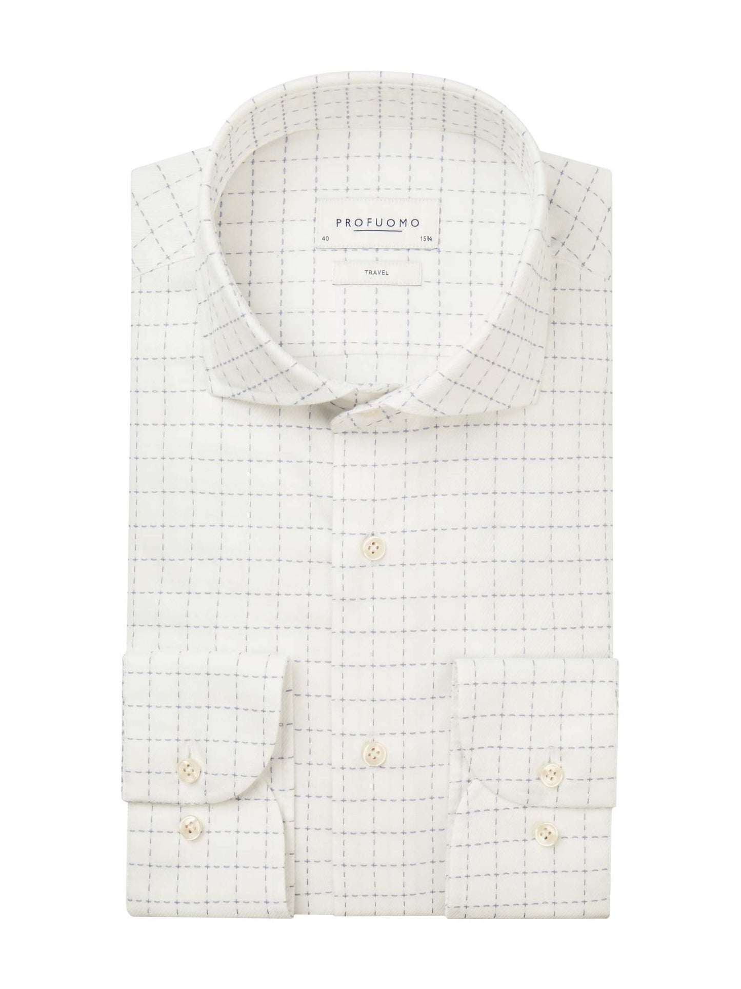 White checkered cotton slim fit shirt Profuomo - PPTH30004A