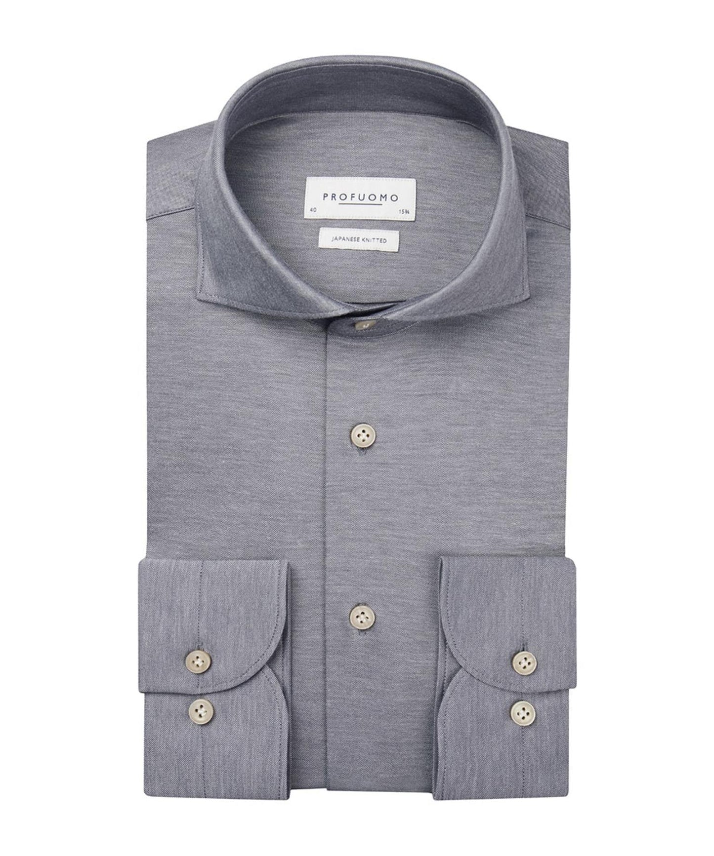 Grey japanese knitted slim fit shirt Profuomo - PPTH30018C