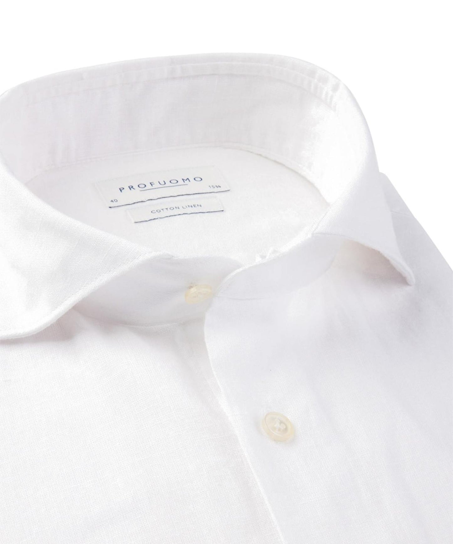White cotton linnen slim fit shirt Profuomo - PPUH10017A