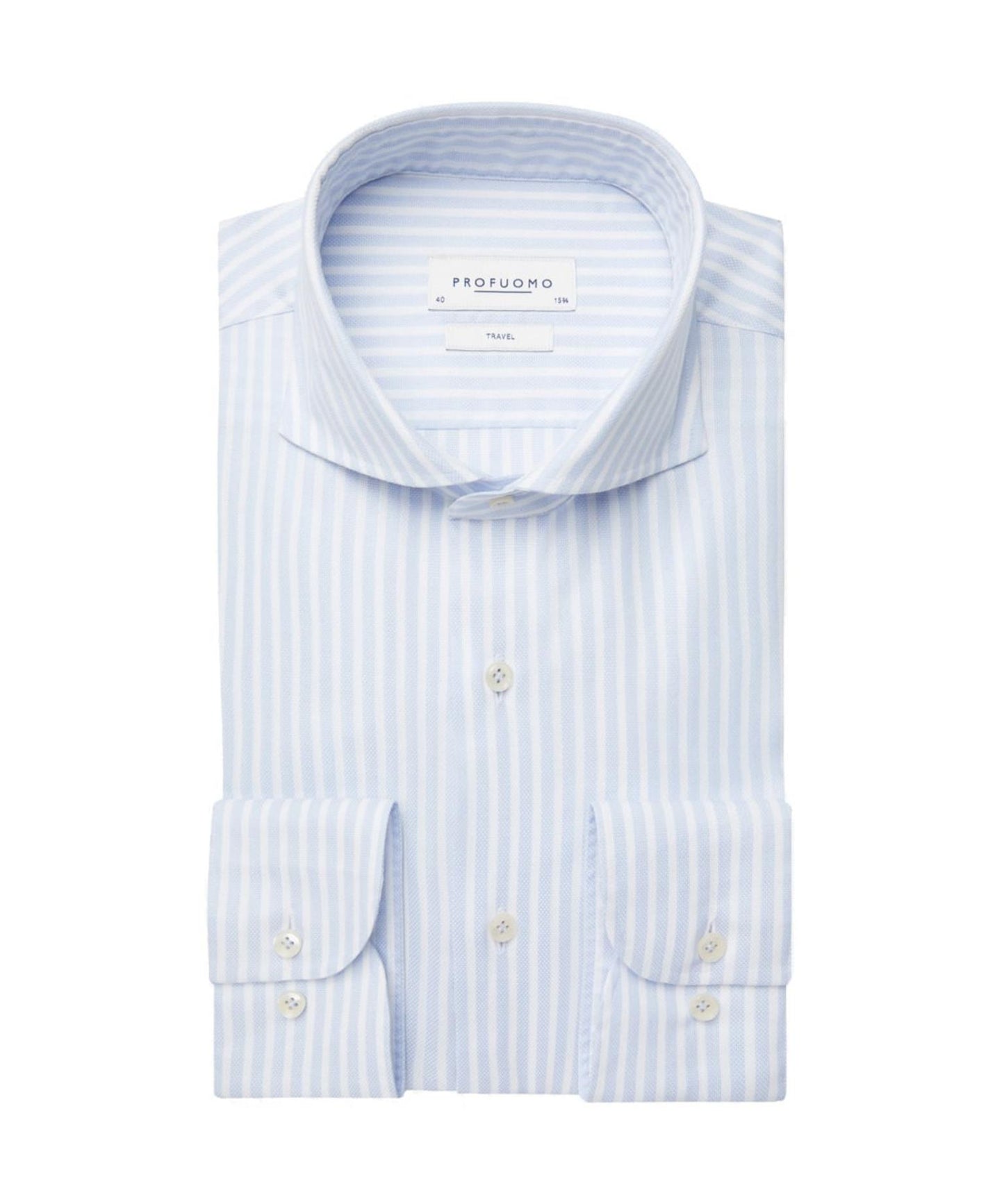 Light blue striped cotton slim fit shirt Profuomo - PPUH10020A