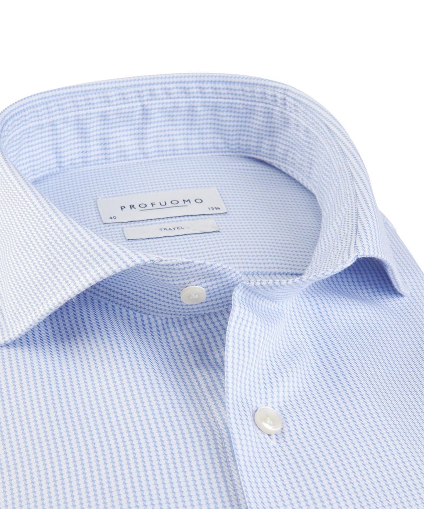 Light blue structured cotton slim fit shirt Profuomo - PPUH10021A