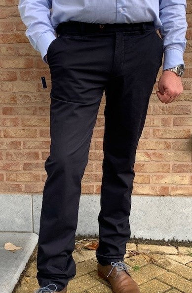 Navy cotton low fit trousers Per Steff - Limo 1587/018