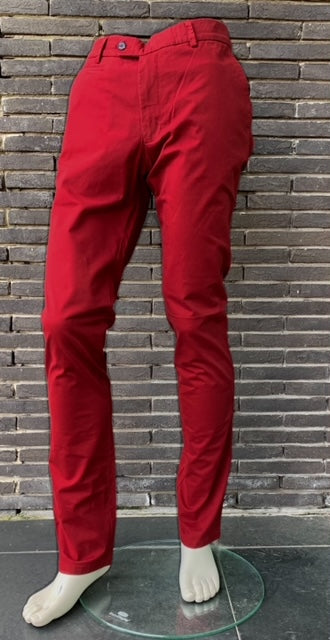Red regular fit cotton trousers Wayne Per Steff - 0804