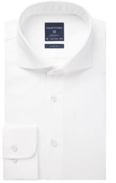 White cotton slim fit shirt Profuomo - PP0H0A001-2-3