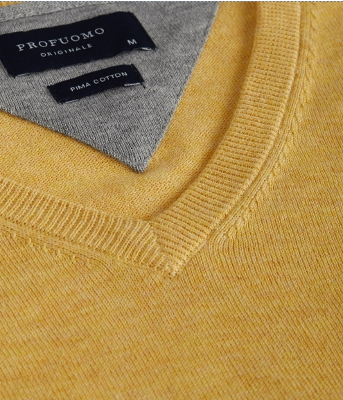 Yellow cotton pullover Profuomo -PP0J000120