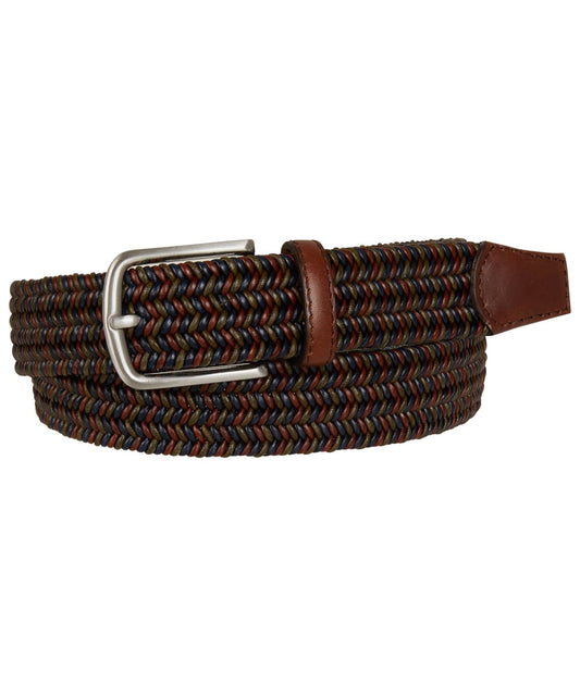 Green leather elastic woven belt Profuomo - PPSR300006