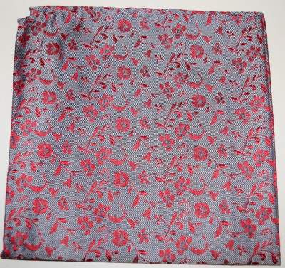 Red flowers pocket square Profuomo -PPQN10013C
