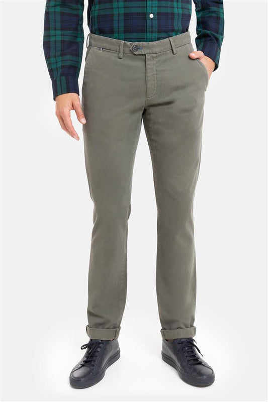 Light grey cotton slim fit trousers Sidney Zilton - 18/401