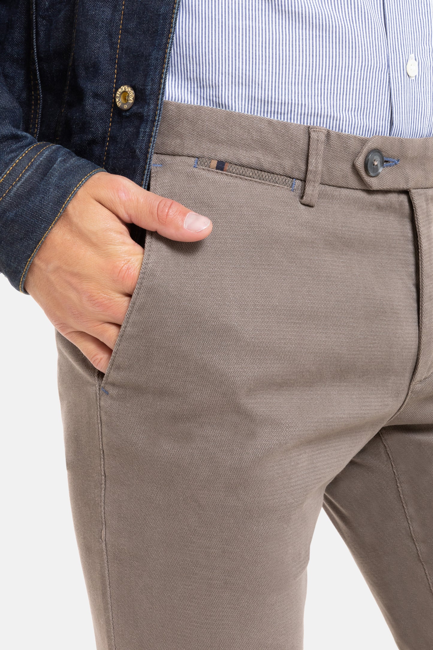 Light grey cotton slim fit trousers Sidney Zilton - 18/401