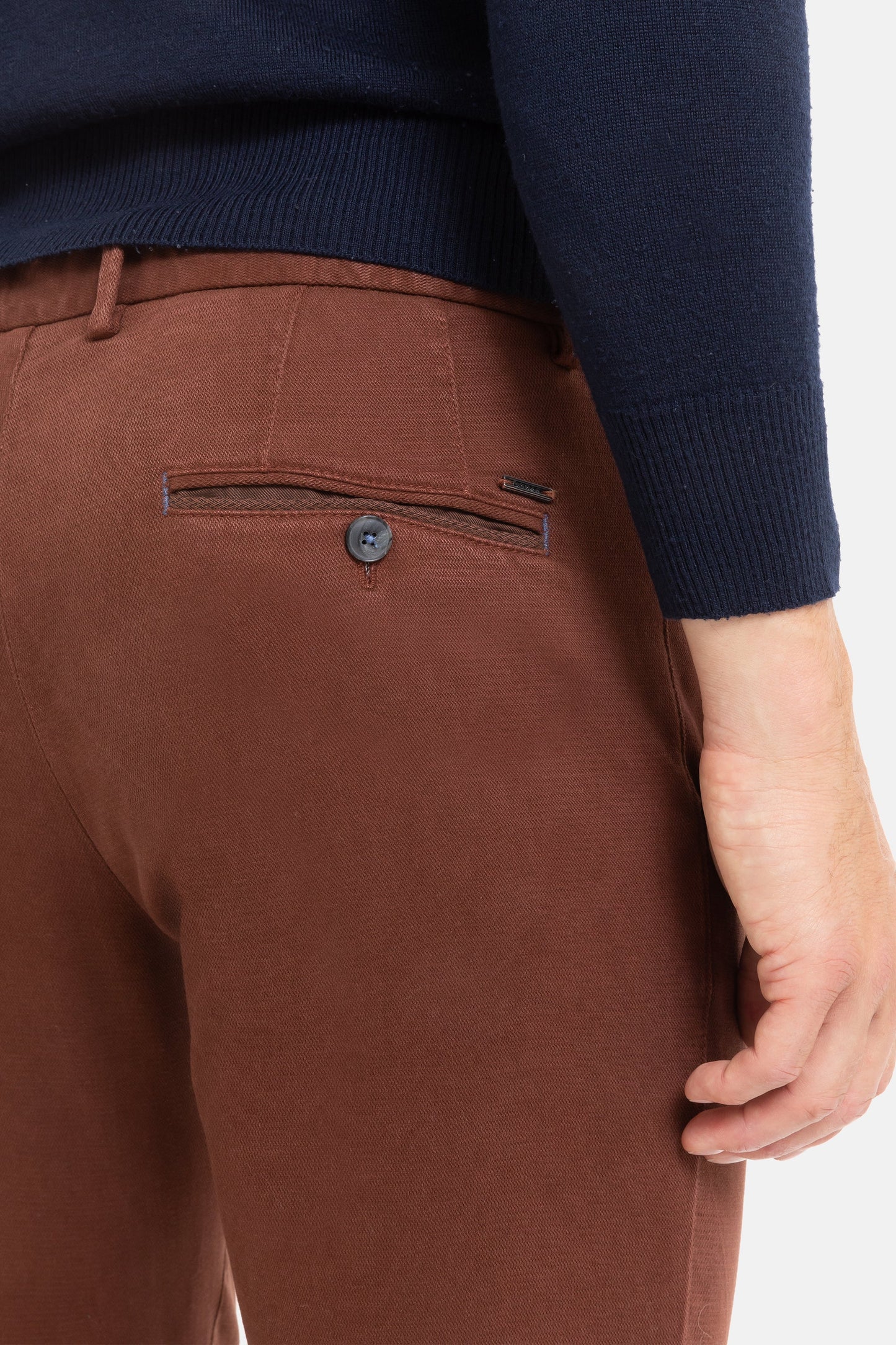 Rust cotton slim fit trousers Sidney Zilton - 18/681