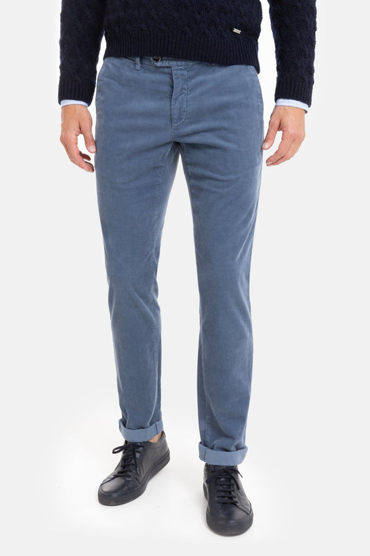  Blauwe corduroy slim fit broek Sidney Zilton - 57/313 