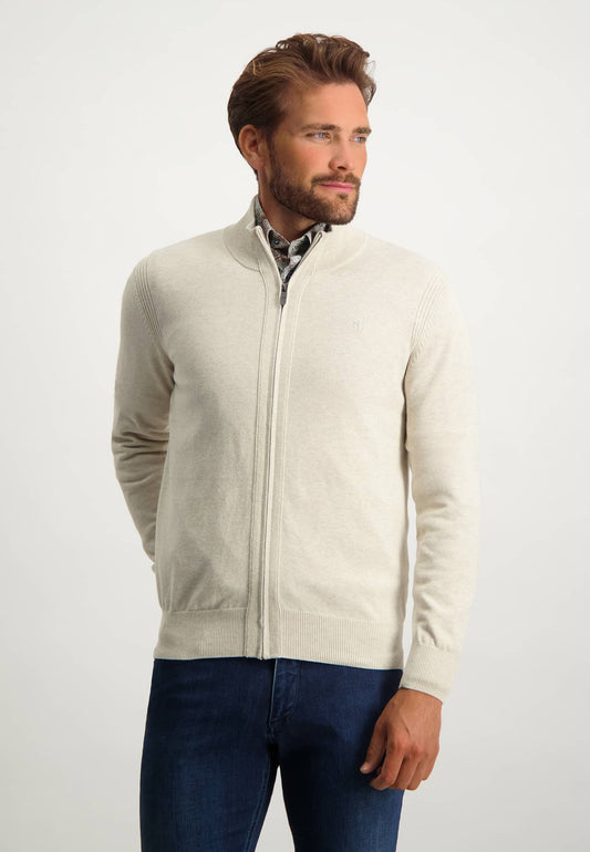 Sand cotton cardigan with zip State of Art - 22006/1400