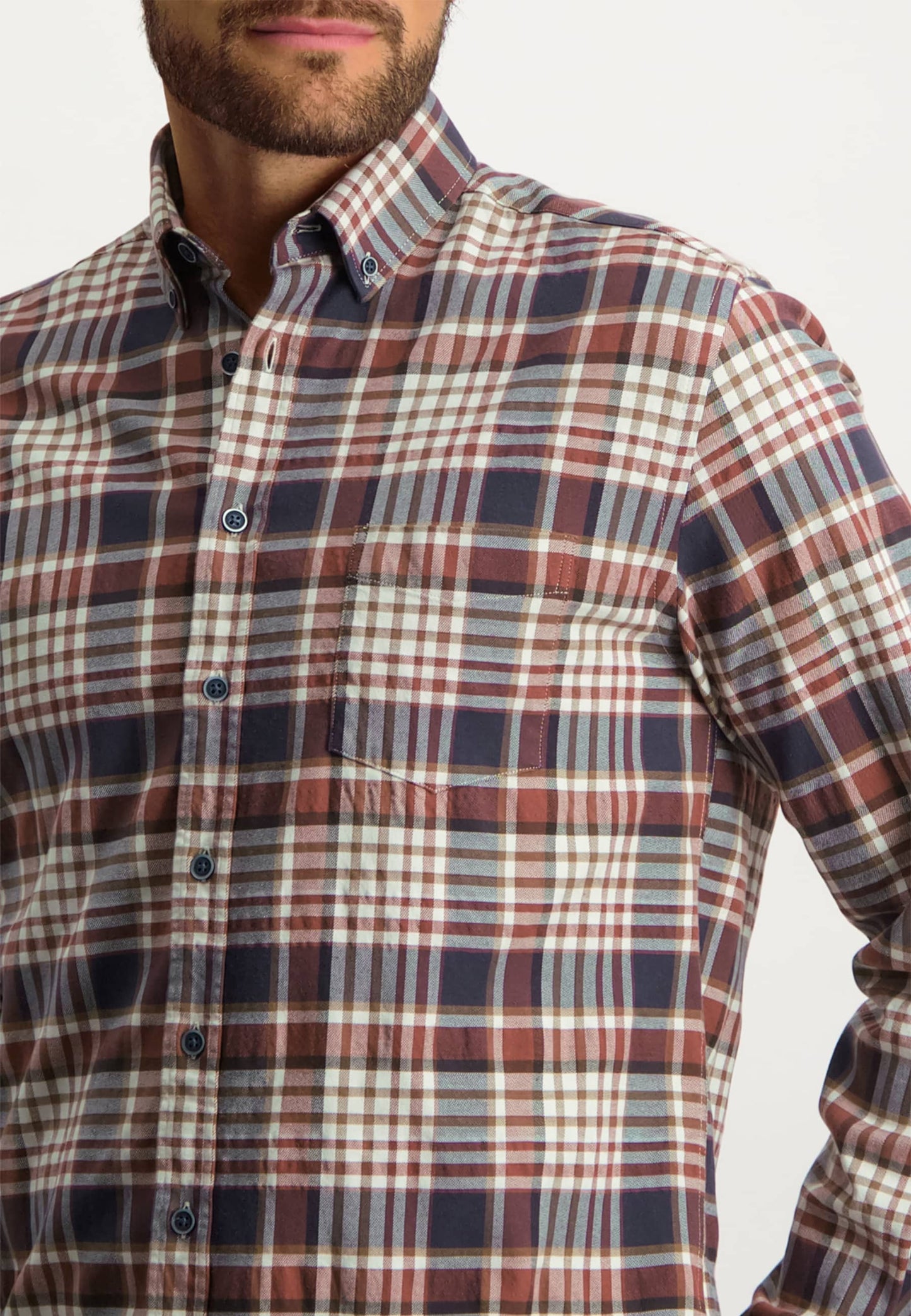 red checkered regular fit shirt State of Art - 22230/2914
