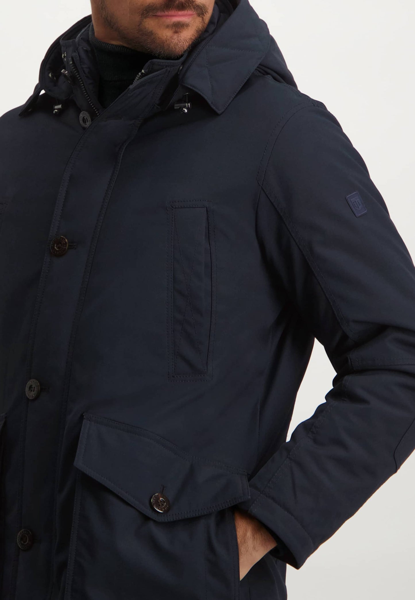 Navy outdoor jacket with hood State of Art - 22635/5900