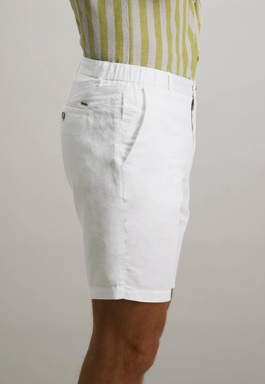 Witte katoenen linnen shorts State of Art - 12628/1100