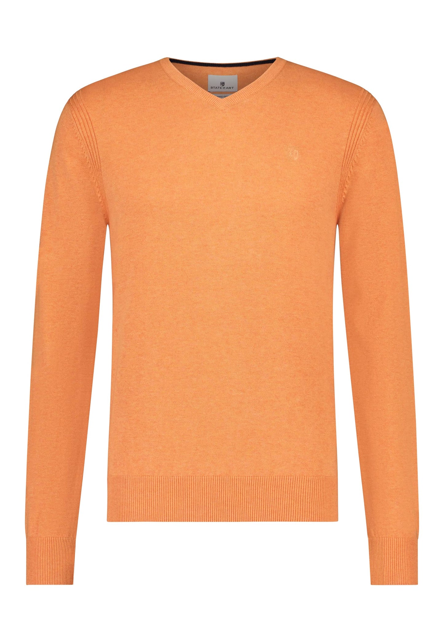 Salmon cotton V-neck pullover State of Art - 12051/2800