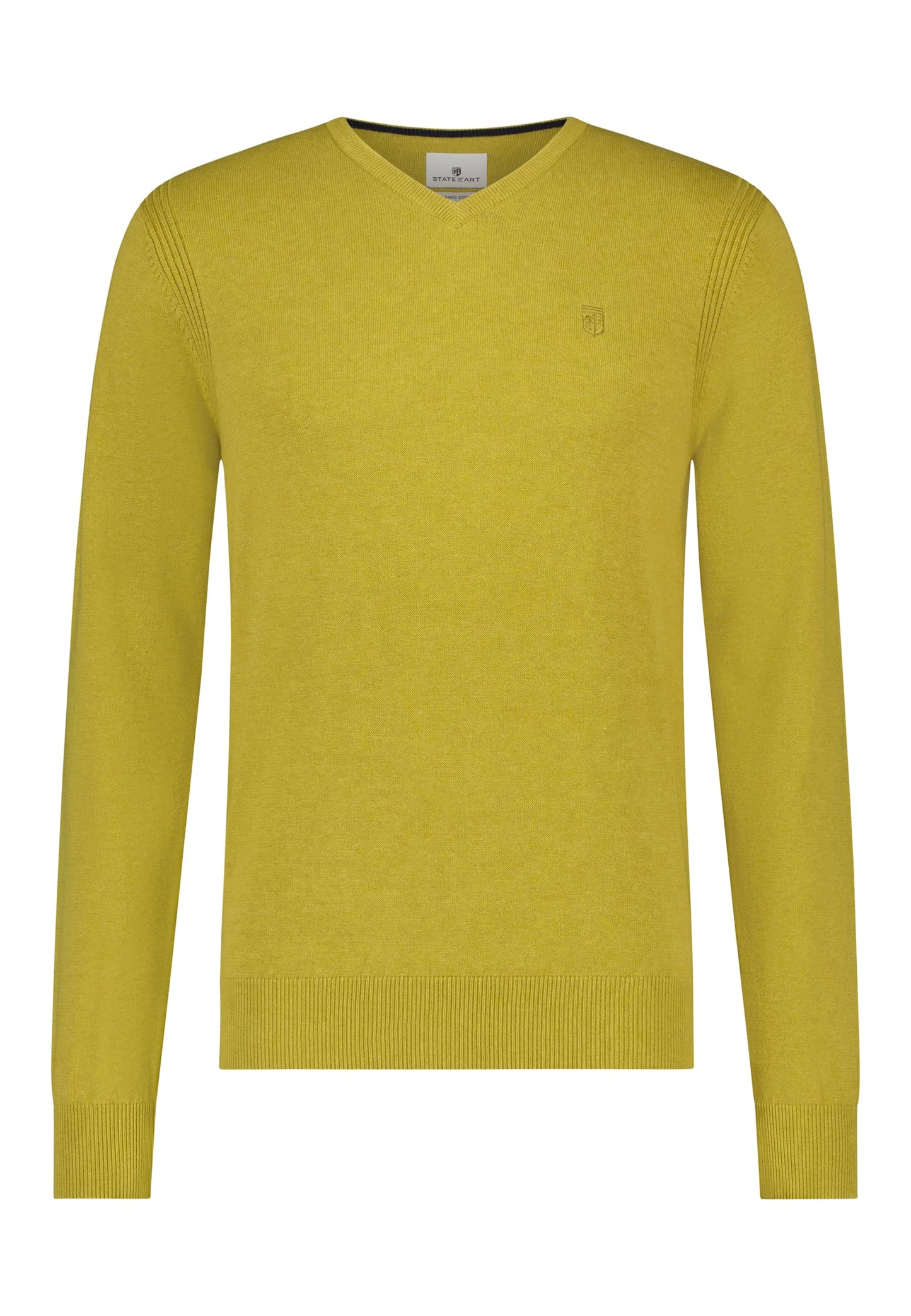 Lime cotton V-neck pullover State of Art - 12051/3200