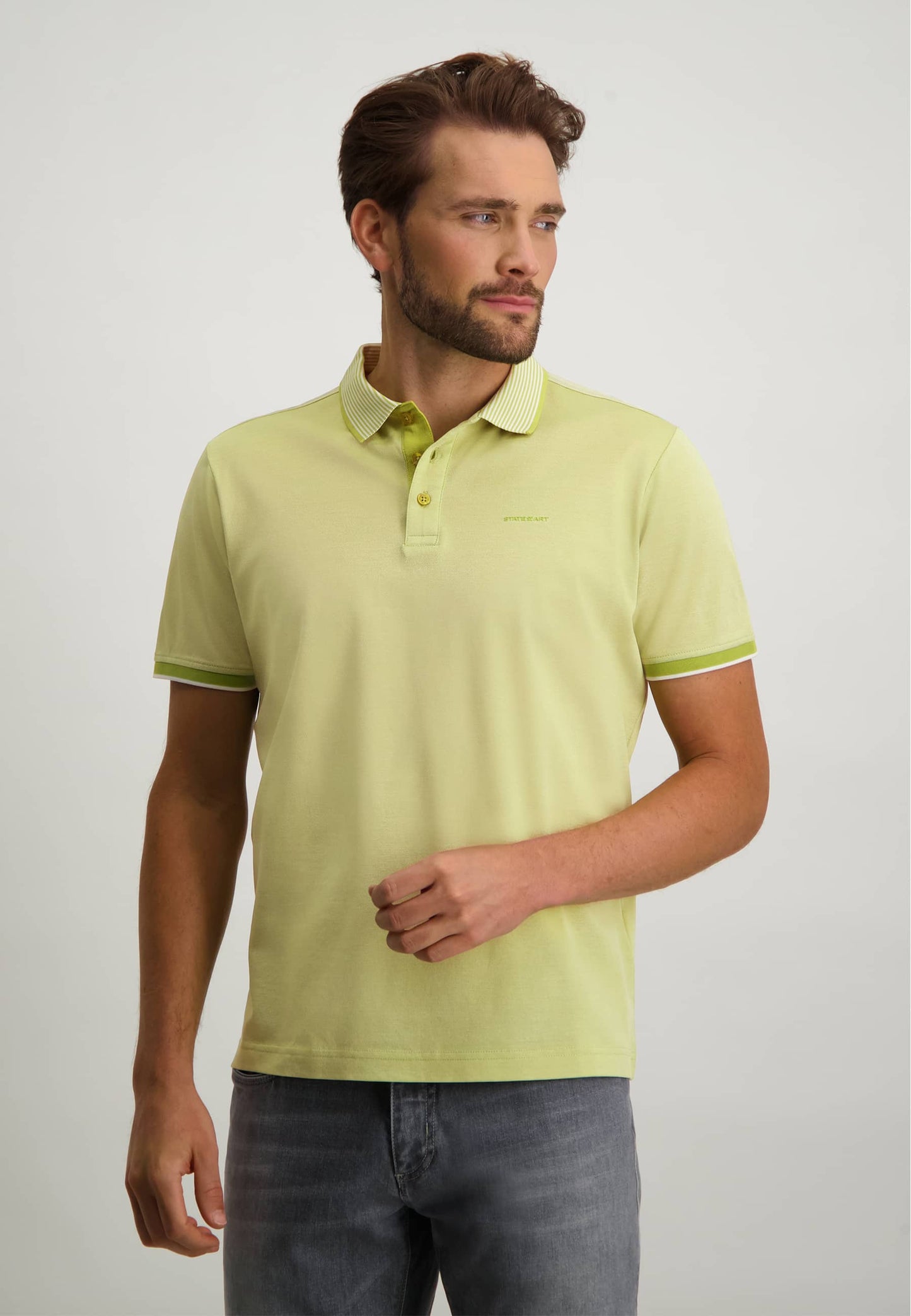 Lime mercerized cotton polo State of Art - 12480/3217