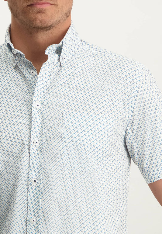 Geee katoenen regular fit overhemd met korte mouw en print State of Art - 13286/1121