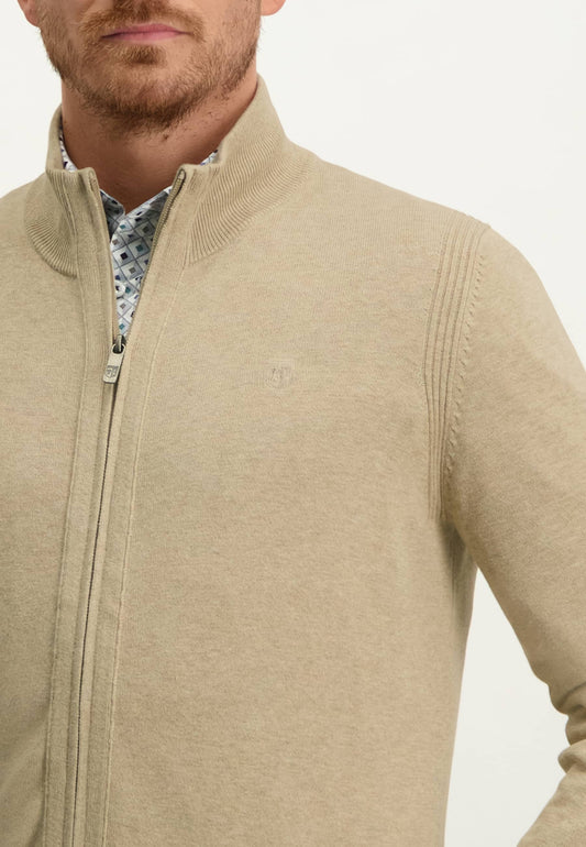 Sand cotton full zip cardigan State of Art - 13030/1600
