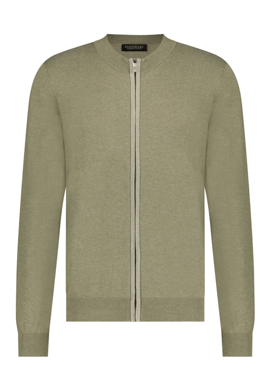  Lichtgrijze katoenen zijden gilet met rits State of Art - 13751/9100 