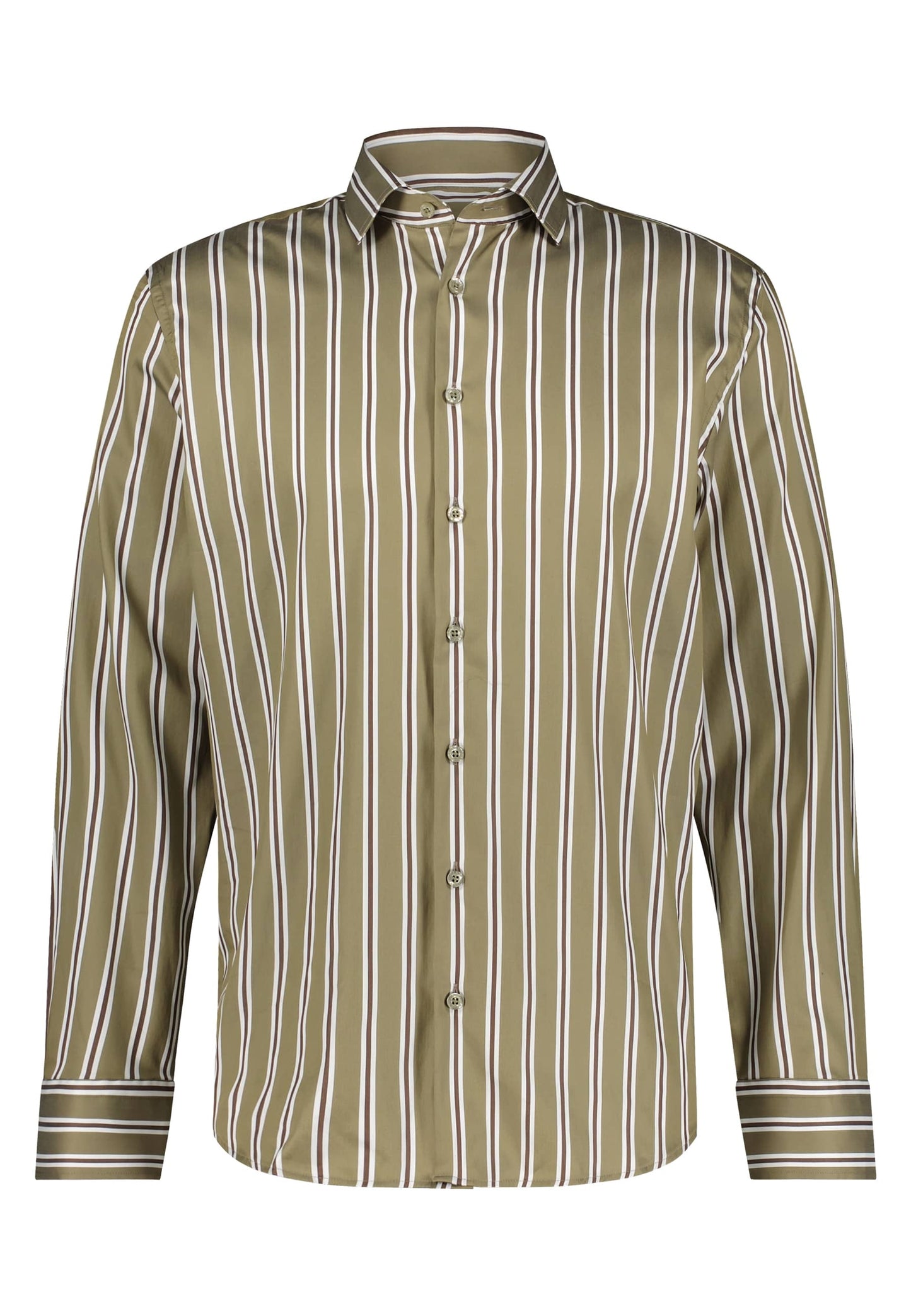 Green striped regular fit shirt State of Art - 13726/3811