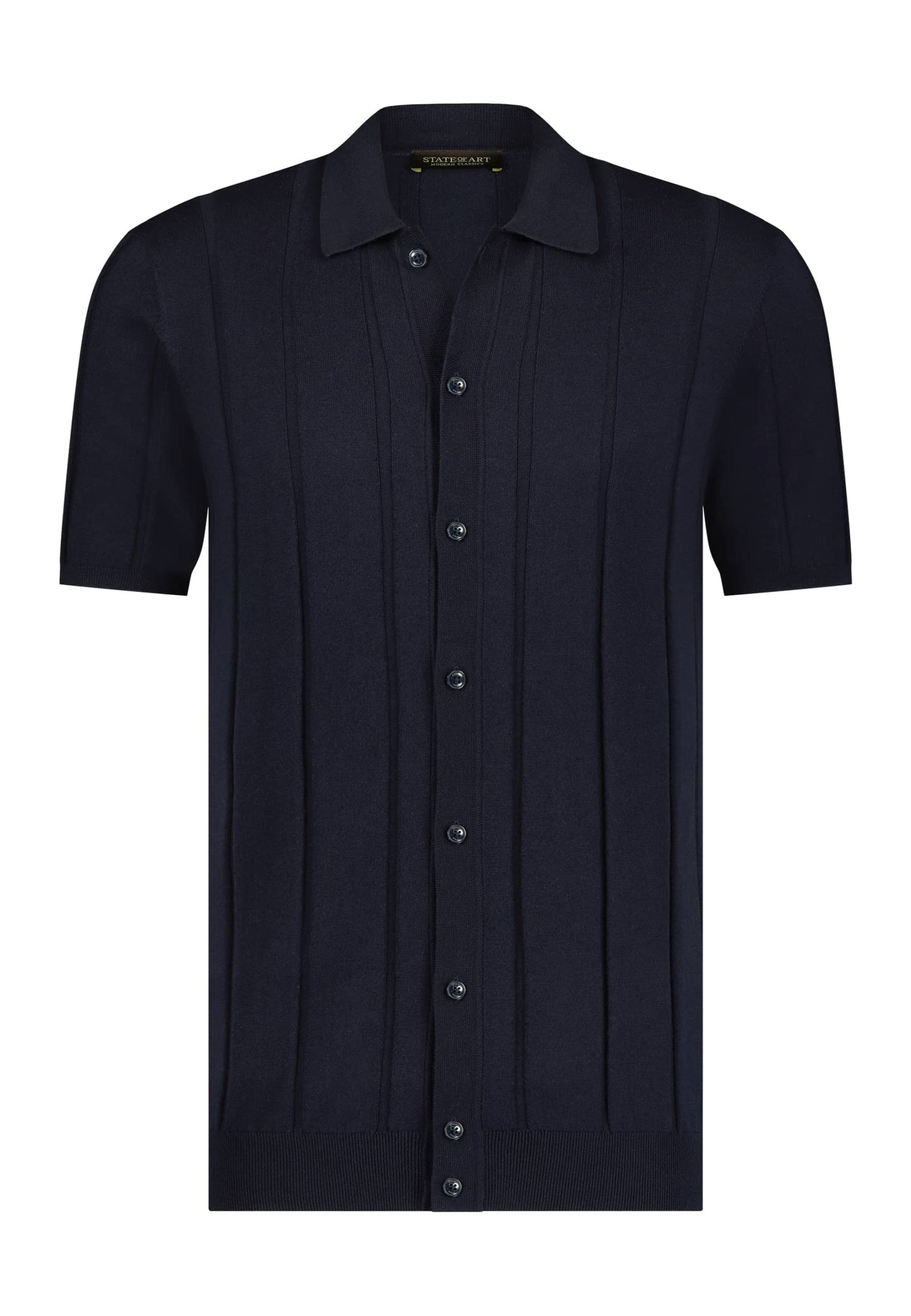 Navy cotton silk polo pullover State of Art - 13755/5900