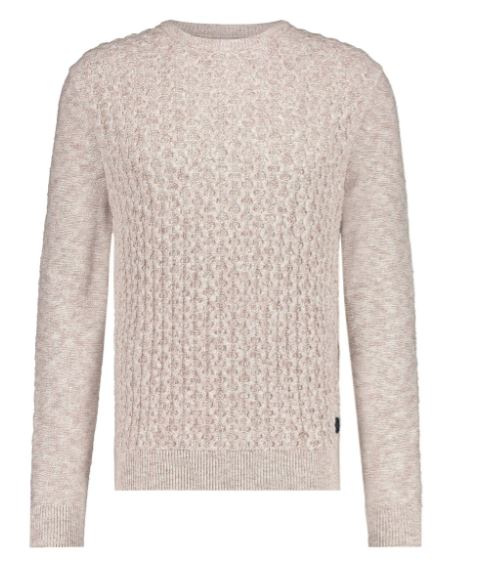 Ecru kabel katoenen crew neck pullover State of Art - 21062