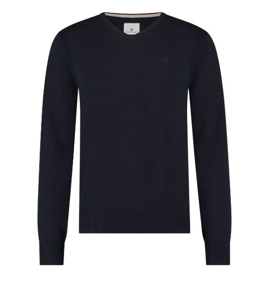 Navy katoenen V-hals trui State of Art - 11139
