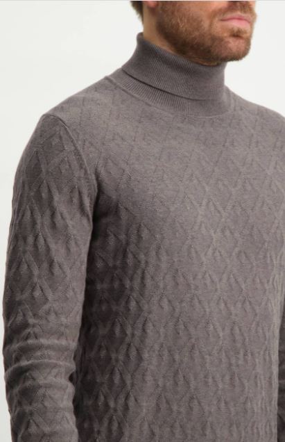 Taupe cotton turtleneck pullover State of Art - 21005/8600