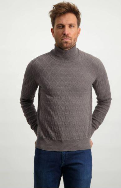 Grey cotton turtleneck pullover State of Art - 21005/9200